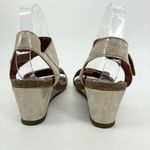 Taos Carousel 2 Wedge Sandals Size 9 Leather Python Suede Metallic Tan Photo 3