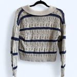 Universal Threads White and blue striped collared sweater Photo 1