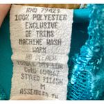 90s Vtg Intimate Moods Turquoise Green Satin Chemise Size M Photo 6