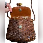 Vintage LJS Collection Brown Woven Mini Crossbody Purse‎ Photo 2