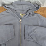 Ladies' Vintage Distressed LL Bean Sweatshirt Hoodie Cardigan Large Blue Photo 4