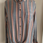 American Eagle 31.  Women's Striped Button Up Shirt Size Medium Photo 0