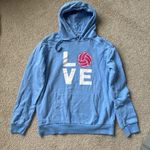Blue Hoodie with Love Volleyball Design Size M Photo 1