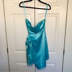 NWT Aqua Satin Strapless Mini Dress Size L Blue Size L Photo 1