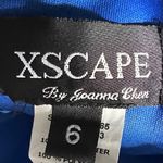 XScape Strapless Blue Ruffle Baby Doll Cocktail Dress 6 Wedding Coquette Flirty  Photo 6