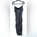 LIONESS  by PRINCESS POLLY Black White Heart Print Ruched Midi Slip Dress XS Photo 6