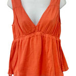 Joie  Orange Lytle Sleeveless Drawstring Tassel 100% Cotton Gauze Tank Top size S Photo 0