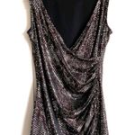 EXPRESS sparkle ruched wrap sleeveless evening top Photo 1
