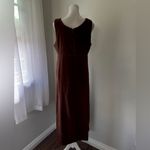 White Stag Vintage Y2K Brown Faux Suede Scoop Neck Sleeveless Stretch Midi Dress Photo 5
