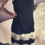 Bobeau Black With Cream Lace Trim Slip Mini Dress Size Small Photo 1