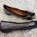 Millie's Silver Snake Print Ballet Flats with Black Square Buckle Detail Size 6 Photo 3