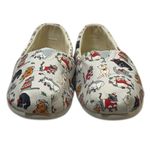 Toms Belmont Christmas Holiday Cats Canvas Flat Slip-On Shoes Light Gray Size 8 Photo 2