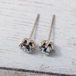0.25" Clear Gem Stud Earrings For Pierced Ears Photo 4