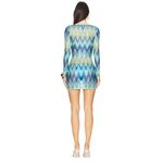 Missoni Long Sleeve Dress in Blue & Green 36 Womens Cover Up Tunic Top Photo 1