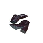 Jeffrey Campbell Ankle Booties Sz.8 Plum Block Heel patent leather Shine VGUC Photo 12