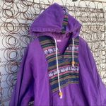 Vintage elephant tapestry accent purple hoodie Size L Photo 2
