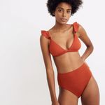 Madewell Second Wave Ribbed High-Cut Bikini Bottom Navy Plus Size 3X Photo 1