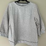 J Jill Gray Textured 3/4 Sleeve Sweatshirt Size L Photo 0