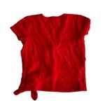 Madewell  Women's 2XS Red Wrap Side Tie Short Sleeve Blouse Casual Photo 1