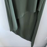 Bebe NWT  Woven Asymmetrical Green Maxi Tunic Top Exposed Zipper Medium Photo 4