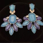 Y2K Vintage Jeweled Earrings In Blue Photo 1