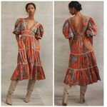 Anthropologie  ×Love The Label Puff-Sleeved Tiered Midi Dress Size XS Photo 1