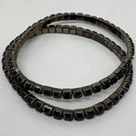 2 Black Rhinestone Tennis‎ Bracelet Silver Tone Flexible Dressy Costume Jewelry Photo 5