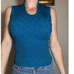 Cache Stunning Vintage Deadstock Y2K  Blue Sequin Top Size XS Photo 2