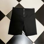 Heroine Sport Black Stretchy Bike Shorts Silver Front Zipper Athletic size Large Photo 5