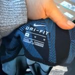 Nike  Dri Fit Blue Geometric Mesh Crop Running Leggings Photo 2