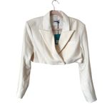 SAINT ART Bryn Cropped Tuxedo Blazer White NWT Small Photo 1
