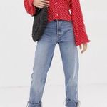 Free People Love Street Red White Polka Dot Long Sleeves Chic Stylish Blouse M Photo 4