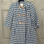 Anthropologie Leifsdottir Double Breasted Peacoat Houndstooth 100% Wool Jacket Photo 0