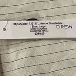 Drew NWT  Linen Blend Lagenlook Narrow Stripe Blazer Jacket | Ivory/Black | Large Photo 4