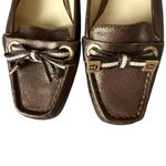 Etienne Aigner bronze metallic slip on loafers bow flats women's size 6 1/2M Photo 7