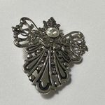 Handcrafted Signed Jane 1997 AOL Brooch Pin Silver Tone / Rhinestone Photo 0