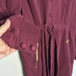 Z Spoke Zac Posen Burgundy Shirt Dress 100% Silk City Chic Going Out Date Zipper Red Size 10 Photo 3
