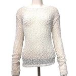 Aeropostale Sexy Sheer Sparkly Cream Cardigan Sweater Size Medium Made in NYC Photo 0