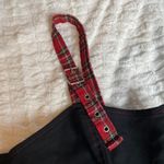 Lip service Black Red Lace Up Black Maxi Dress Plaid Punk Alt Goth 12 Photo 2