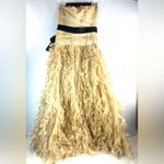 Tadashi Shoji  8 Silk Elegant Ruffle Strapless Formal Maxi Dress Photo 1