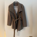 Calvin Klein Taupe Wool Blend Belted Coat Women’s XL/XXL (Size Tag Removed) Photo 3