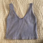Seamless ribbed crop tank Blue Photo 0