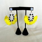VICI Zebra and Yellow Statement Earrings with Marble Stud Photo 0
