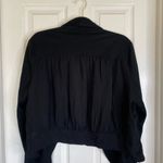 Theory Wool Silk Open Front Cardigan Black Size 10 Elegant Chic Capsule Basic Photo 4