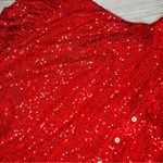 Fantastic Fawn  oversized red sequin ruffle detail shirt / blouse boho glam med Photo 2