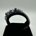 Henri Bendel  Rocks Blue Rhinestone Gunmetal Beaded Bracelet Magnet Close Photo 2