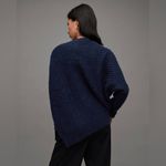 All Saints Selena Mixed Stitch Asymmetric Sweater Midnight Blue Size S New w/Tag Photo 2