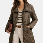 Vince  Quilted Puffer Longline Packable Lightweight‎ Water Resistant Coat Size M Photo 0