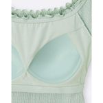 Uniqlo GU Bra-Feel Cropped Off-The-Shoulder Shirring T-Shirt NWT Green S Photo 1