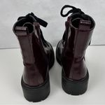 Madden Girl Womens Combat Boots Faux Leather burgundy Lace Up Zip Size 6M Photo 1